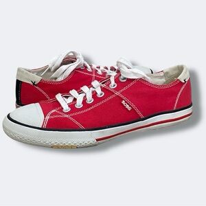 Bobs from Skechers Red Canvas Sneakers with White Laces Converse All Star Style